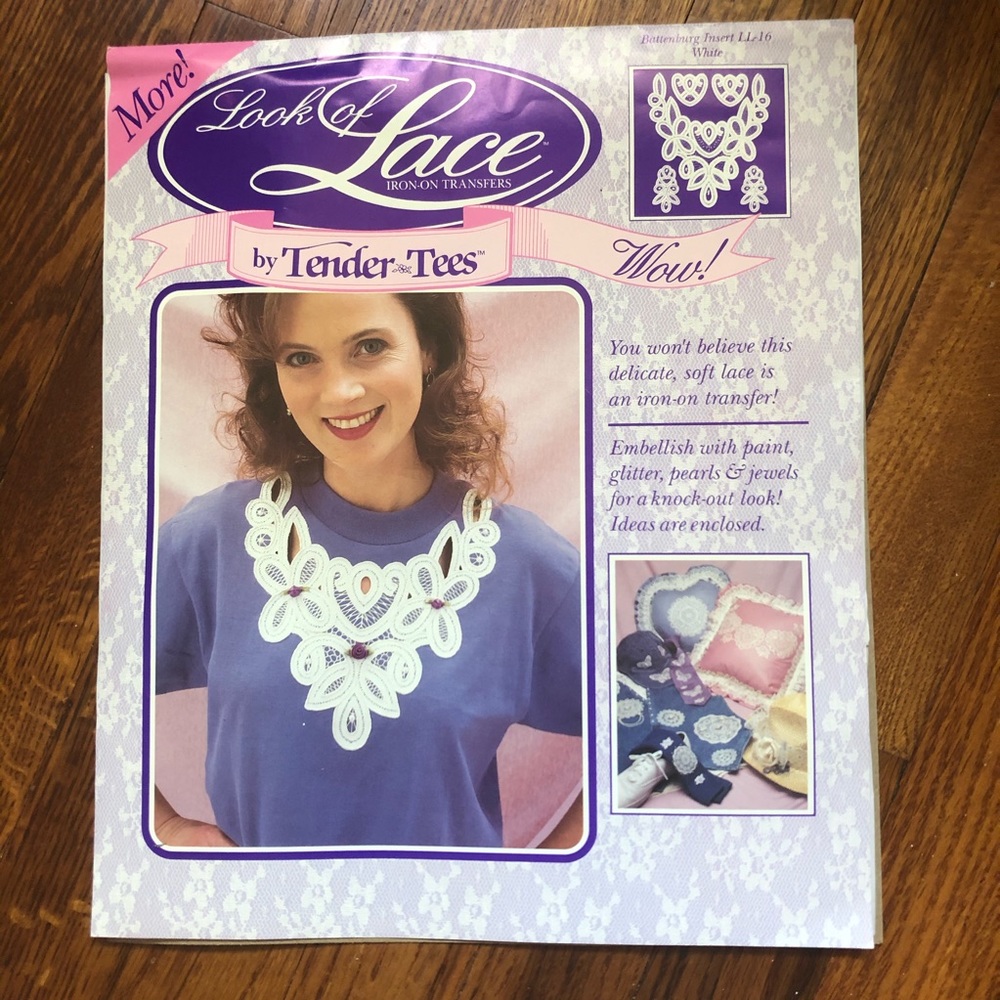 Look of Lace Iron-On Transfer Decal White Lace